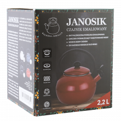Czajnik emaliowany JANOSIK 2,2l czerwony SILESIA EMALIA - 5
