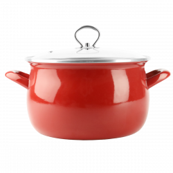 Komplet garnków emaliowanych czerwonych Helena 3 / 4L z czajnikiem Florian 2,5L SILESIA EMALIA - 2