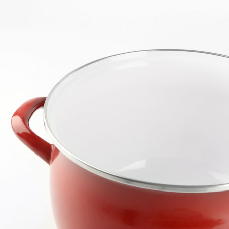 Komplet garnków emaliowanych czerwonych Helena 3 / 4L z czajnikiem Janosik 2,2L SILESIA EMALIA - 9