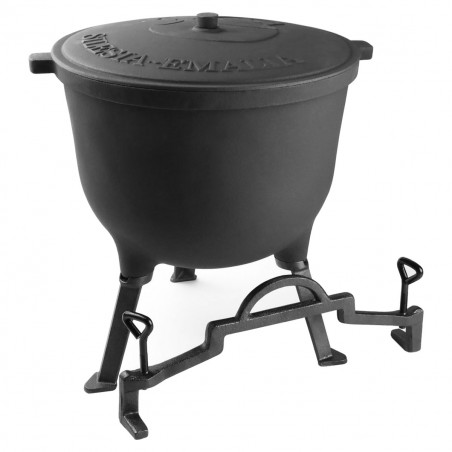 Kociołek żeliwny 10L garnek myśliwski węgierski emaliowany wewnątrz SILESIA EMALIA - 3