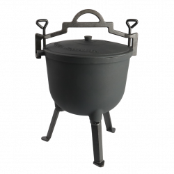 Kociołek żeliwny 8L garnek myśliwski węgierski emaliowany wewnątrz + łyżka SILESIA EMALIA - 4