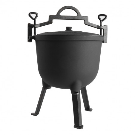 Kociołek żeliwny 4L garnek myśliwski węgierski emaliowany wewnątrz + łyżka SILESIA EMALIA - 3