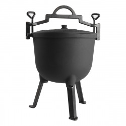 Kociołek żeliwny 4L garnek myśliwski węgierski emaliowany wewnątrz + łyżka SILESIA EMALIA - 3