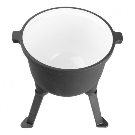 Kociołek żeliwny 4L garnek myśliwski węgierski emaliowany wewnątrz + łyżka SILESIA EMALIA - 5