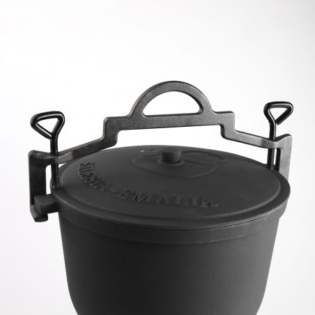 Kociołek żeliwny 8L garnek myśliwski węgierski emaliowany wewnątrz + łyżka SILESIA EMALIA - 11