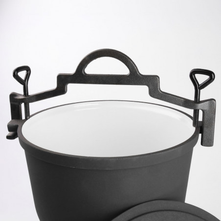 Kociołek żeliwny 4L garnek myśliwski węgierski emaliowany wewnątrz + łyżka SILESIA EMALIA - 11