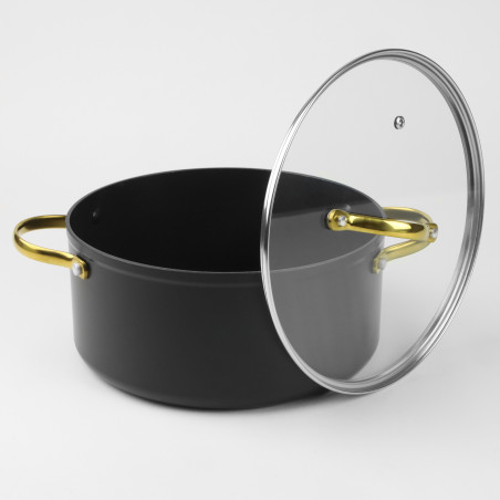 Garnek aluminiowy granitowy HANYS 7,5L NON-STICK INDUKCJA GAZ SILESIA EMALIA - 4