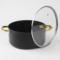Garnek aluminiowy granitowy HANYS 7,5L NON-STICK INDUKCJA GAZ SILESIA EMALIA - 4