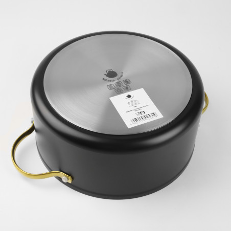 Garnek aluminiowy granitowy HANYS 7,5L NON-STICK INDUKCJA GAZ SILESIA EMALIA - 5
