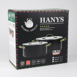 Garnek aluminiowy granitowy HANYS 7,5L NON-STICK INDUKCJA GAZ SILESIA EMALIA - 9