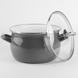 Garnek emaliowany szary HELENA 6,5L