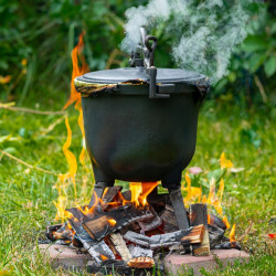 Kociołek żeliwny emaliowany 15L garnek myśliwski węgierski wewnątrz RĘKAWICA