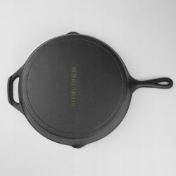 Patelnia żeliwna 30cm INDUKCJA OGNISKO GRILL GAZ ELŻBIETA