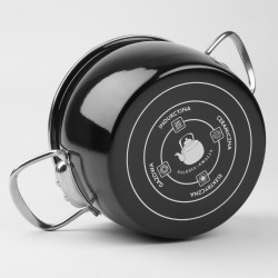 Zestaw garnków emaliowanych 2,3L 3L 4L 5L czarne INDUKCJA GAZ MARYNA