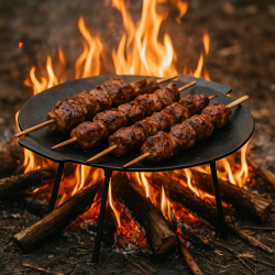Płyta grillowa patelnia żeliwna WOK na ognisko 45cm z 3 nóżkami PALENISKO