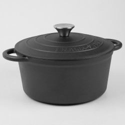 Garnek żeliwny do pieczenia smażenia pokrywa 24 cm SILESIA EMALIA - 2