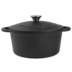 Garnek żeliwny do pieczenia smażenia pokrywa 24 cm SILESIA EMALIA - 1