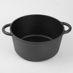 Garnek żeliwny do pieczenia smażenia pokrywa 24 cm SILESIA EMALIA - 3