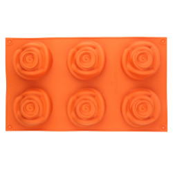 Forma silikonowa do babeczek 30x17cm róża 6szt. MONOPORCJA