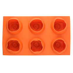 Forma silikonowa do babeczek 30x17cm róża 6szt. MONOPORCJA
