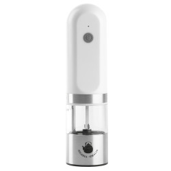 Młynek do pieprzu do soli do przypraw ceramiczny elektryczny USB biały