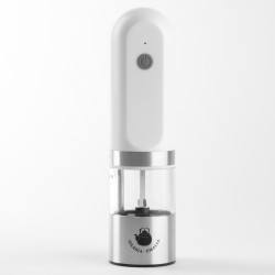 Młynek do pieprzu do soli do przypraw ceramiczny elektryczny USB biały