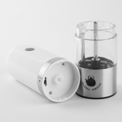 Młynek do pieprzu do soli do przypraw ceramiczny elektryczny USB biały