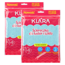 Ściereczka do mycia szkła szyb luster uniwersalna KLARA bez smug x2