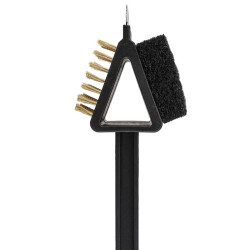 Szczotka do grilla 3w1 z drucianym włosiem, skrobakiem i gąbką czyszczącą 34.5x9.5cm
