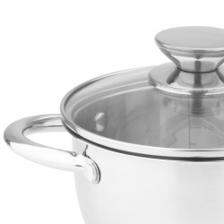 Garnek ze stali nierdzewnej 1,5L LEON z pokrywką szklaną
