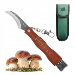 Nóż kandar scyzoryk kozik grzybiarza na grzyby składany z miotełką 25 cm + pokrowiec