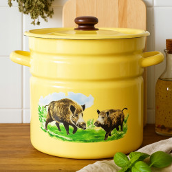 Garnek emaliowany 12L tradycyjny 22CM DZIK GAZ XXL