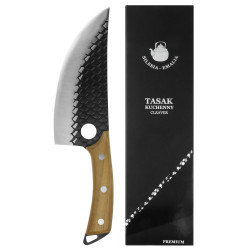 Tasak kuchenny, duży nóż kuchenny do mięsa kuty PREMIUM Rybia łuska 30,5 cm