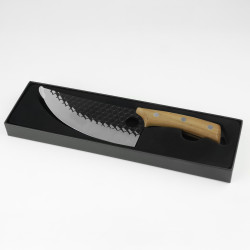 Tasak kuchenny, duży nóż kuchenny do mięsa kuty PREMIUM Rybia łuska 30,5 cm