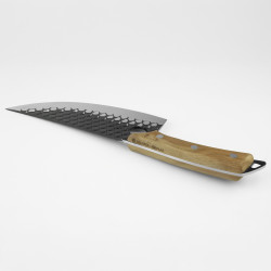 Tasak kuchenny, duży nóż kuchenny do mięsa kuty PREMIUM Rybia łuska 30,5 cm