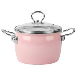 Garnek emaliowany tradycyjny MARYNA 2,3l różowy INDUKCJA GAZ