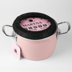 Garnek emaliowany tradycyjny MARYNA 2,3l różowy INDUKCJA GAZ