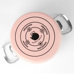 Garnek emaliowany tradycyjny MARYNA 2,3l różowy INDUKCJA GAZ