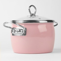 Garnek emaliowany tradycyjny MARYNA 2,3l różowy INDUKCJA GAZ