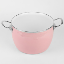 Garnek emaliowany tradycyjny MARYNA 4l różowy INDUKCJA GAZ