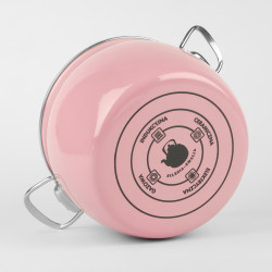 Garnek emaliowany tradycyjny MARYNA 5l różowy INDUKCJA GAZ