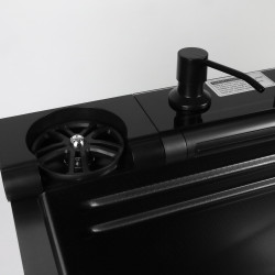 Zlewozmywak zlew stalowy wielofunkcyjny 75x45 cm deszczownica ociekacz wodospad czarny