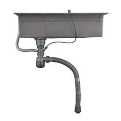 Zlewozmywak zlew stalowy wielofunkcyjny 75x45 cm deszczownica ociekacz wodospad czarny