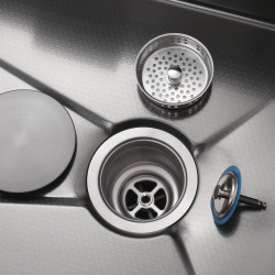 Zlewozmywak zlew stalowy wielofunkcyjny 75x45 cm deszczownica ociekacz wodospad czarny