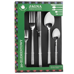 Komplet sztućców sztućce JAGNA 30-elementowy srebrny
