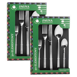 Komplet sztućców sztućce JAGNA 60-elementowy srebrny