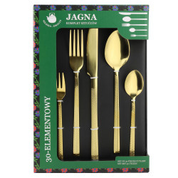 Komplet sztućców sztućce JAGNA 60-elementowy złoty