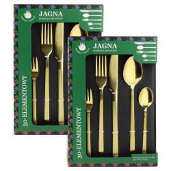 Komplet sztućców sztućce JAGNA 60-elementowy złoty