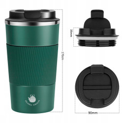 2x Kubek termiczny termos gorące napoje do 12H KAWA HERBATA SZCZELNY 500ml ZIELONY