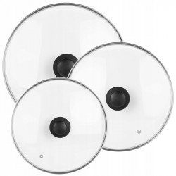 Zestaw 3 pokrywek do garnków i patelni 20/24/28CM POKRYWKA SZKŁO HARTOWANE